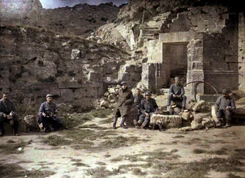 French Soldiers Eating Lunch, Coucy-le-Chateau-Auffrique, Aisne, France
